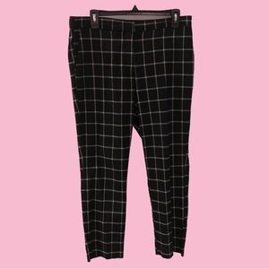 Zara black & white plaid pants size XL